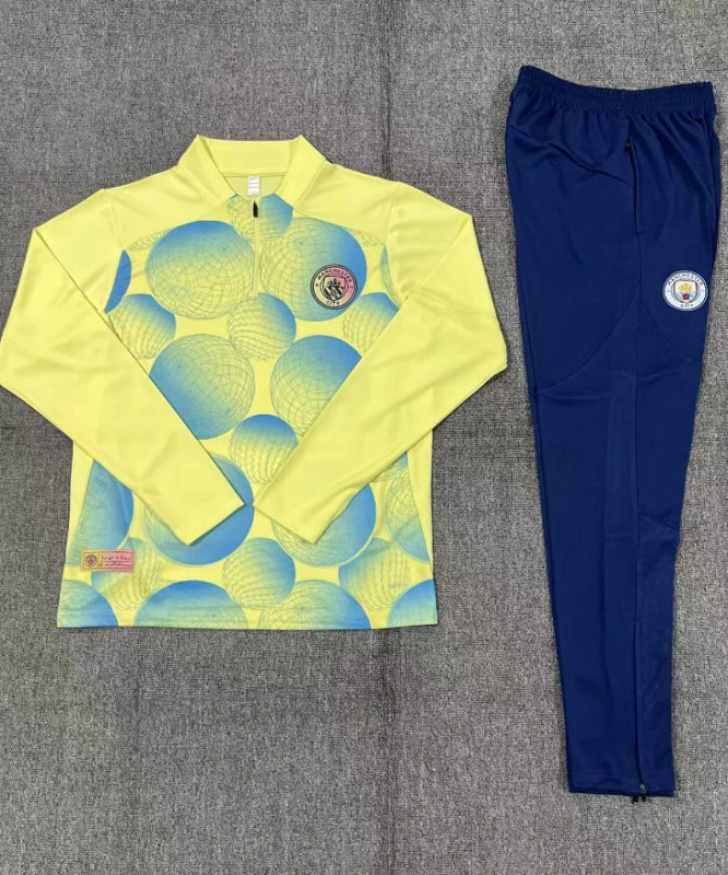 24-25 Manchester City F.C. yellow Training suit set
