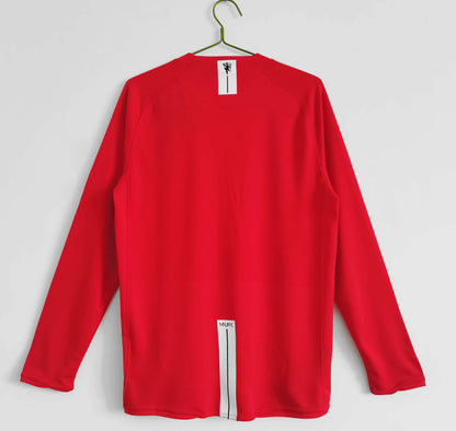07-08 season Manchester United Home Long sleeved Retrò - Fan version