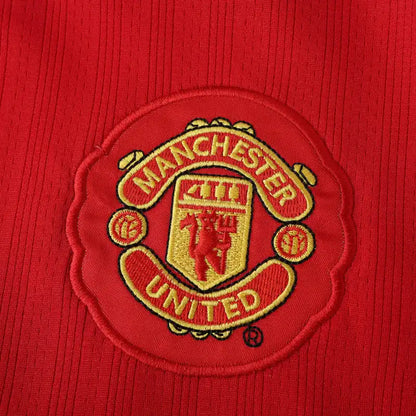 07-08 season Manchester United Home Long sleeved Retrò - Fan version