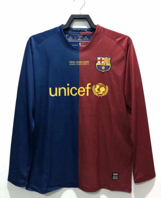 08-09 season Barcelona Home Long Sleeved Champions League Retrò - Fan version