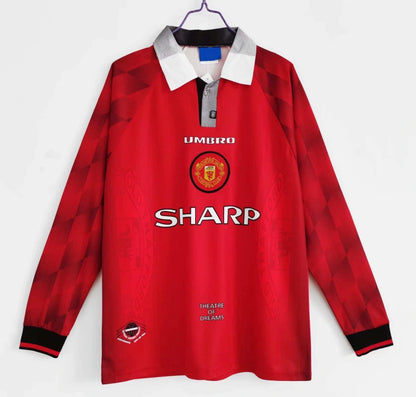 96-97 season Manchester United home Long sleeves Retro - Fan version